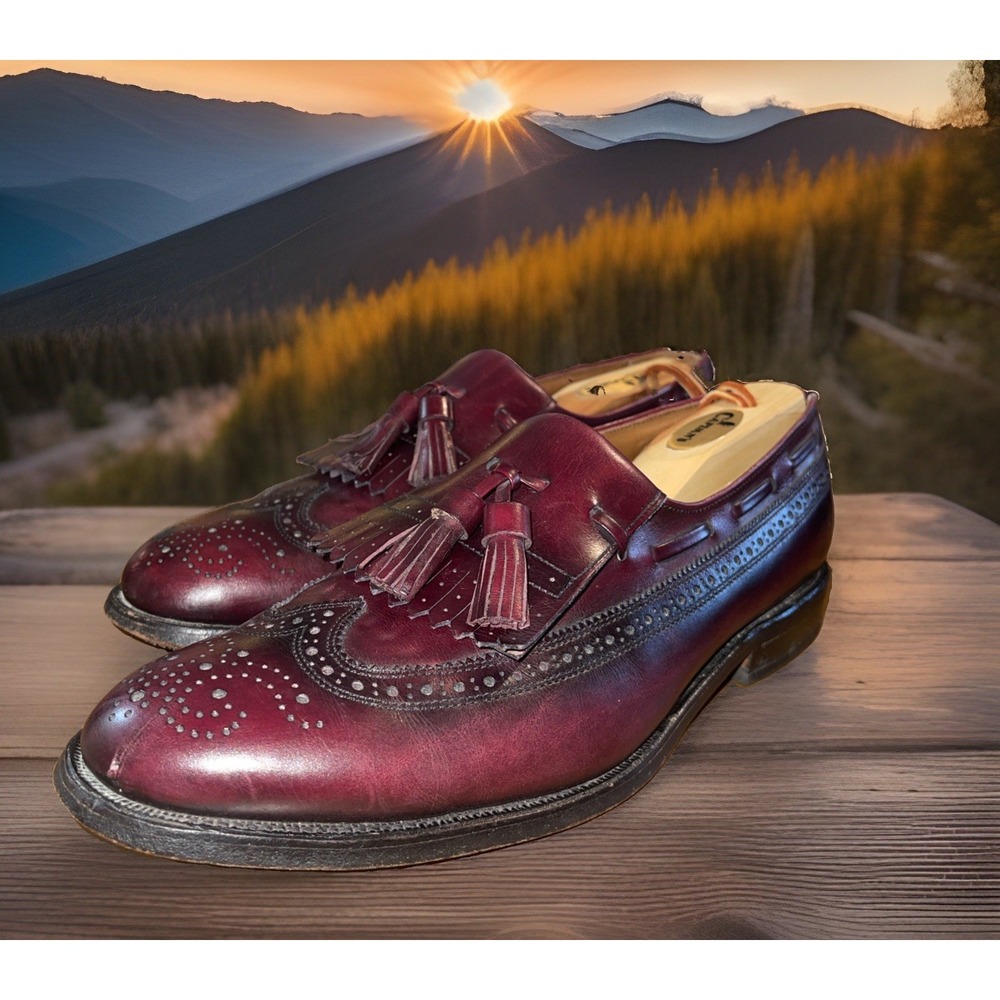 Allen Edmonds Arlington Kiltie Tassels Loafer Dress Shoes Sz 9 Maroon 3777